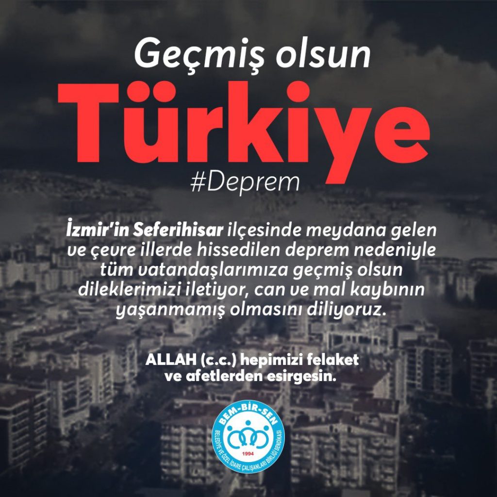 Geçmiş olsun İZMİRİM.