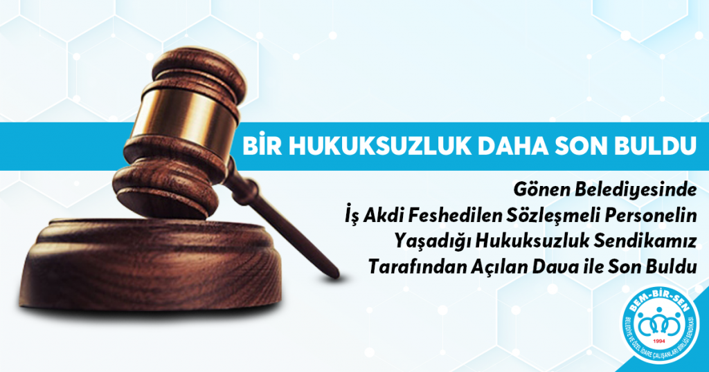 BİR HUKUKSUZLUK DAHA SONA ERDİ.